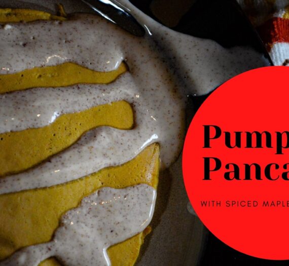 Pumpkin Pancakes with Spiced Maple Drizzle